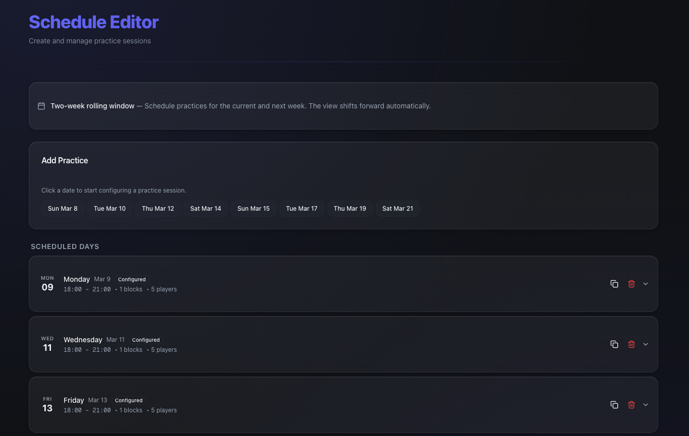 Schedule feature preview